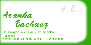 aranka bachusz business card